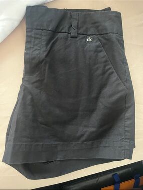 Calvin Klein Black Cotton Blend Tailored Shorts